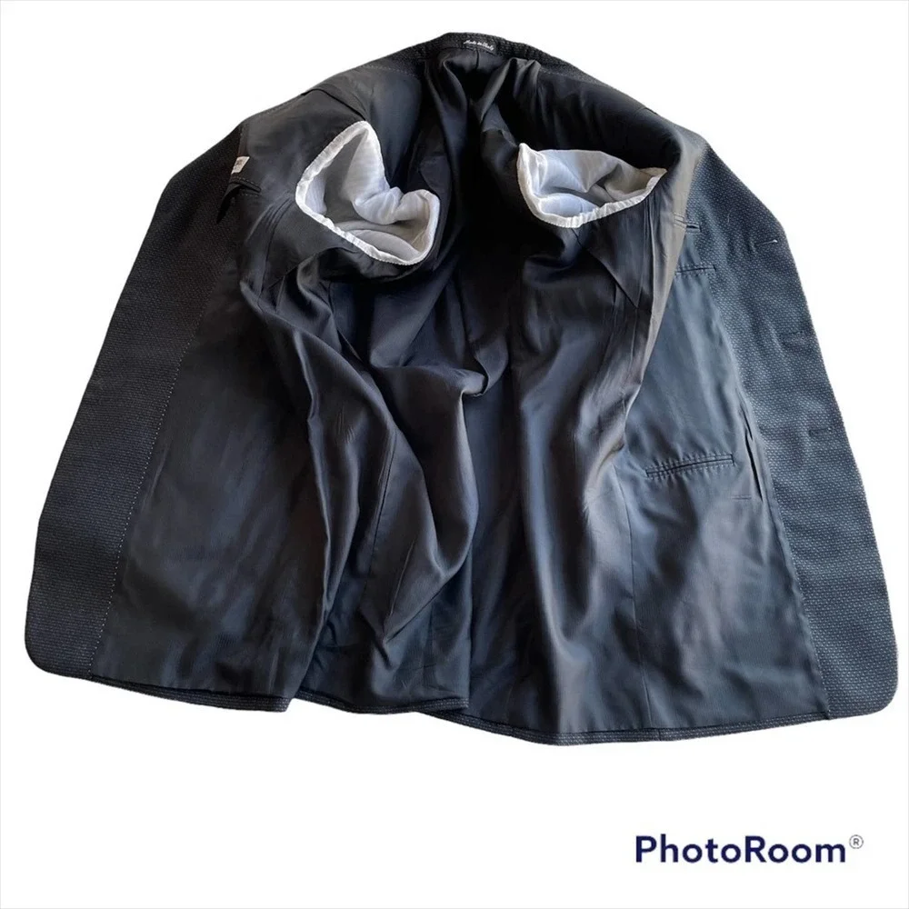 PAL ZILERI GRUPPO FORALL Mens Jacket Blazer Navy Blue Black Size 46L Sport Coat